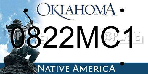 0822MC1 Oklahoma License Plate