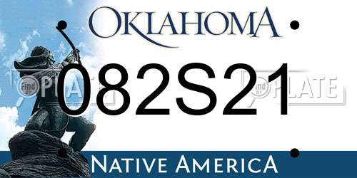 082S21 Oklahoma License Plate