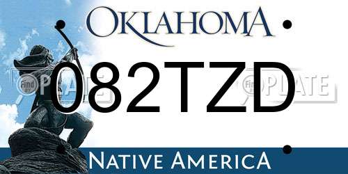 082TZD Oklahoma License Plate