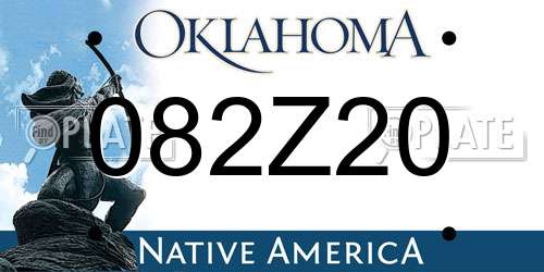 082Z20 Oklahoma License Plate