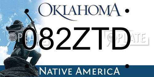 082ZTD Oklahoma License Plate