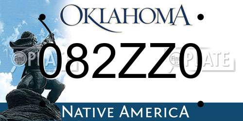 082ZZ0 Oklahoma License Plate