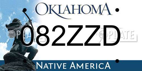 082ZZD Oklahoma License Plate