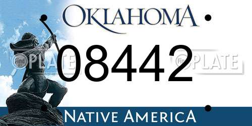 08442 Oklahoma License Plate