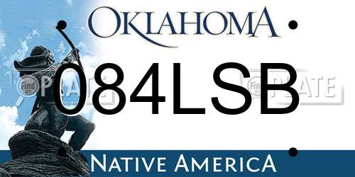 084LSB Oklahoma License Plate