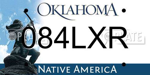 084LXR Oklahoma License Plate