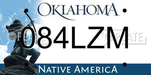 084LZM Oklahoma License Plate