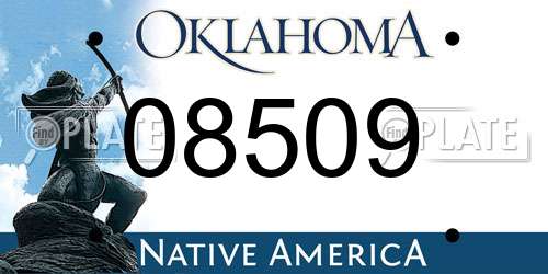 08509 Oklahoma License Plate