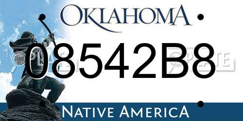 08542B8 Oklahoma License Plate