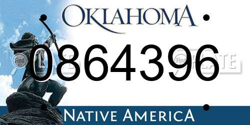 0864396 Oklahoma License Plate