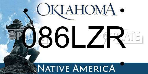 086LZR Oklahoma License Plate