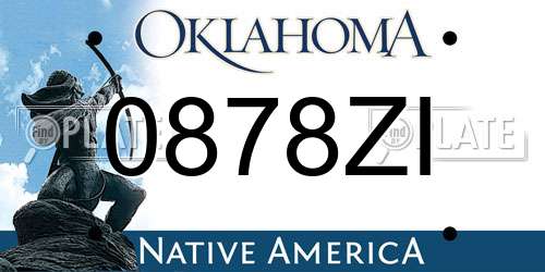 0878ZI Oklahoma License Plate