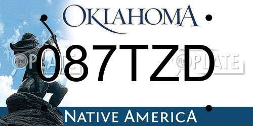 087TZD Oklahoma License Plate