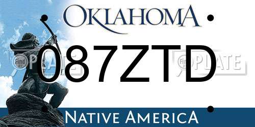 087ZTD Oklahoma License Plate
