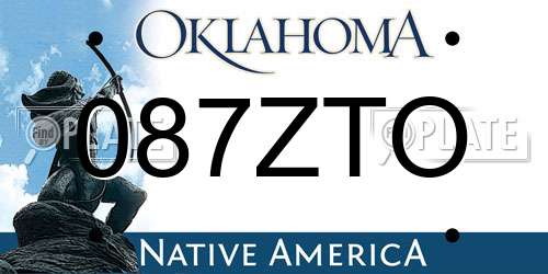 087ZTO Oklahoma License Plate