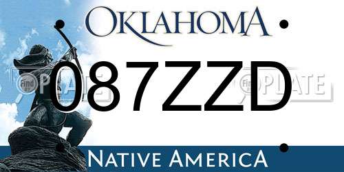 087ZZD Oklahoma License Plate