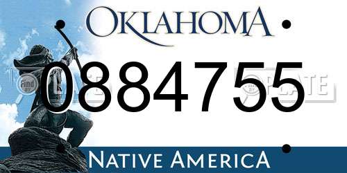 0884755 Oklahoma License Plate