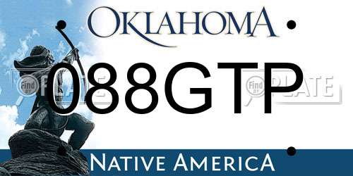 088GTP Oklahoma License Plate