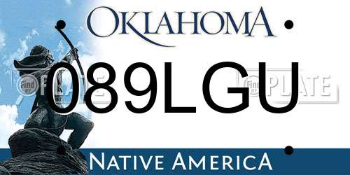 089LGU Oklahoma License Plate