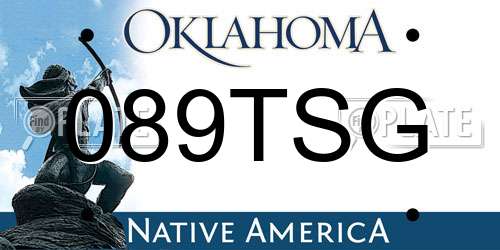 089TSG Oklahoma License Plate