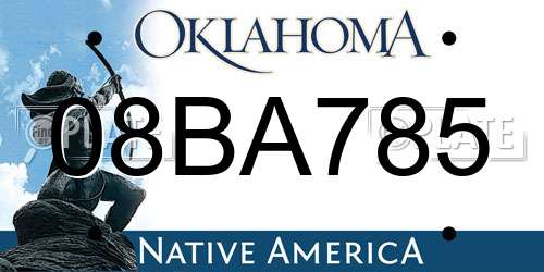 08BA785 Oklahoma License Plate
