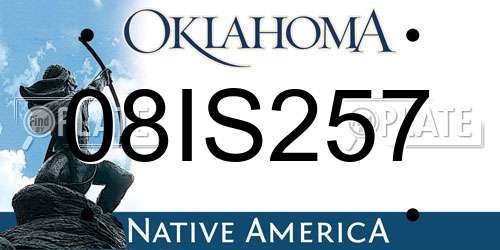 08IS257 Oklahoma License Plate