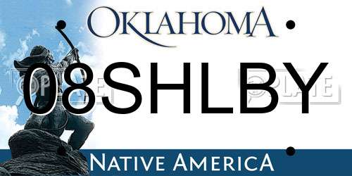 08SHLBY Oklahoma License Plate