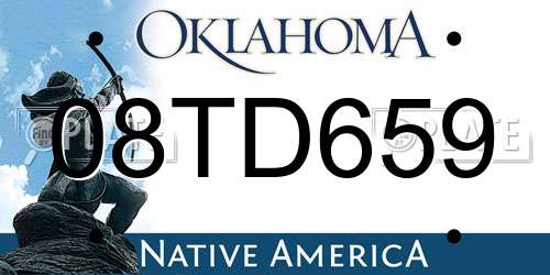 08TD659 Oklahoma License Plate
