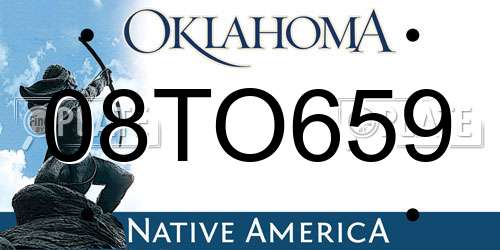 08TO659 Oklahoma License Plate