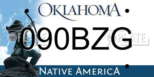 090BZG Oklahoma License Plate