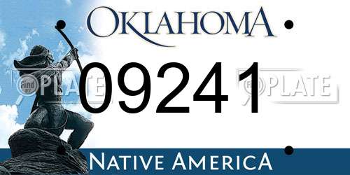 09241 Oklahoma License Plate