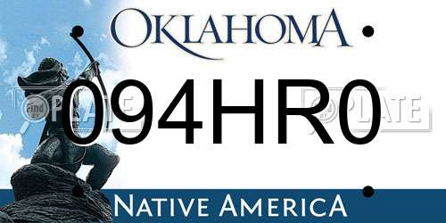 094HR0 Oklahoma License Plate