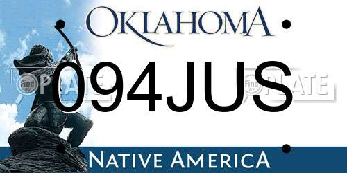 094JUS Oklahoma License Plate