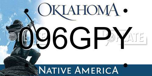 096GPY Oklahoma License Plate