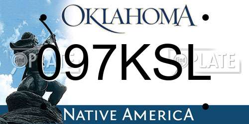 097KSL Oklahoma License Plate