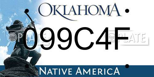 099C4F Oklahoma License Plate