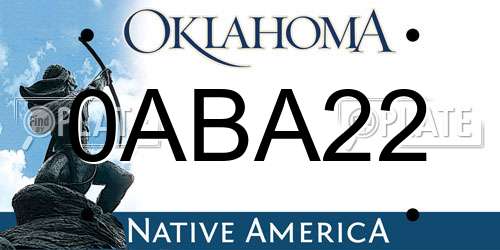 0ABA22 Oklahoma License Plate