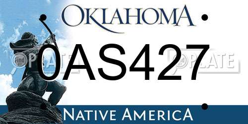 0AS427 Oklahoma License Plate