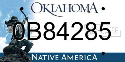 0B84285 Oklahoma License Plate