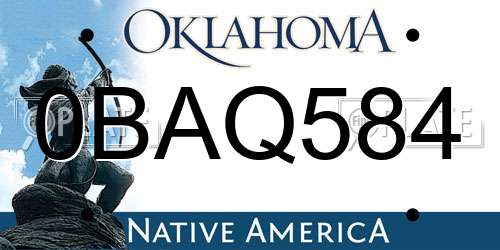 0BAQ584 Oklahoma License Plate