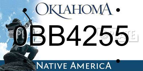 0BB4255 Oklahoma License Plate