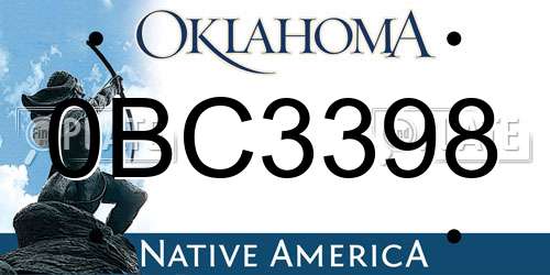 0BC3398 Oklahoma License Plate