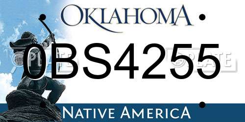 0BS4255 Oklahoma License Plate