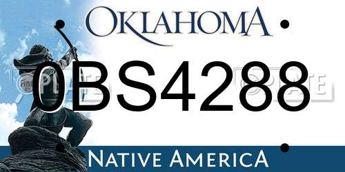 0BS4288 Oklahoma License Plate