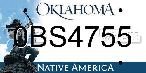 0BS4755 Oklahoma License Plate