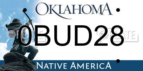 0BUD28 Oklahoma License Plate