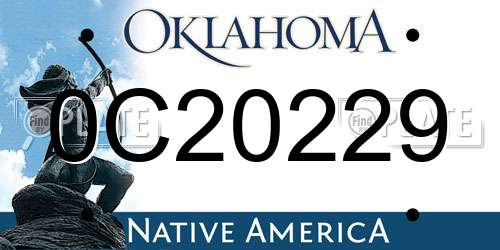 0C20229 Oklahoma License Plate