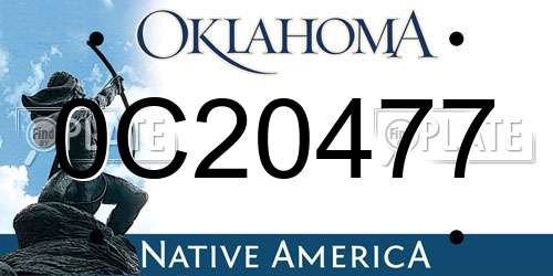 0C20477 Oklahoma License Plate