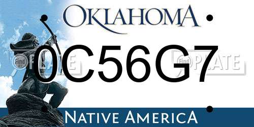 0C56G7 Oklahoma License Plate