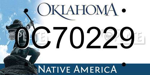 0C70229 Oklahoma License Plate